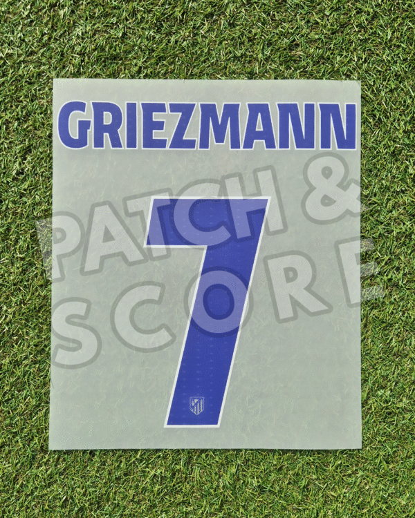 Griezmann 25-26 la liga ucl name set front Original Player Issue 2025-26 Atletico Madrid Griezmann Champions League Home Name Set | Stahls TPT