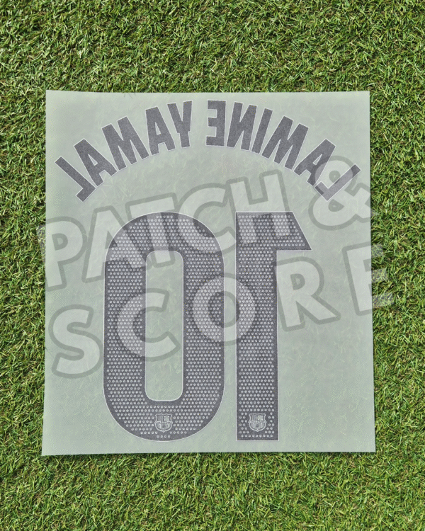 Lamine yamal 25-26 la liga away name set back Original Player Issue 2025-26 FC Barcelona Lamine Yamal La Liga Away Name Set | Stahls TPT