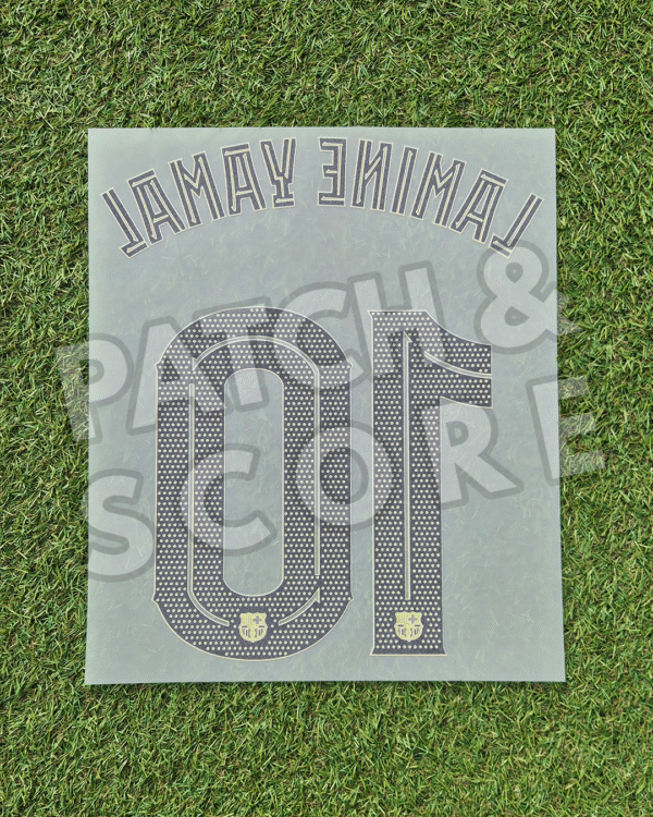 Lamine yamal 25-26 ucl home name set back Original Player Issue 2025-26 FC Barcelona Lamine Yamal Champions League Home Name Set | Stahls TPT
