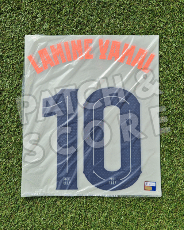 Lamine yamal 25-26 ucl third name set Original Player Issue 2025-26 FC Barcelona Lamine Yamal Champions League Third Name Set | Stahls TPT