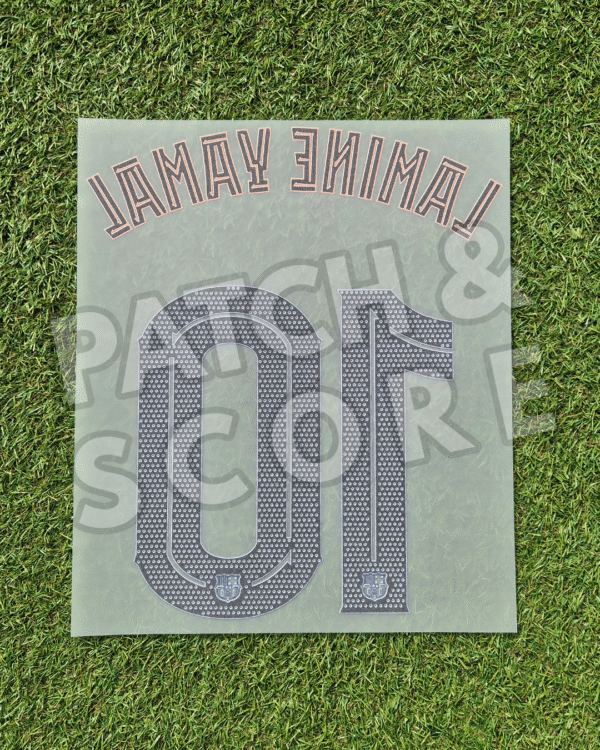 Lamine yamal 25-26 ucl third name set back Original Player Issue 2025-26 FC Barcelona Lamine Yamal Champions League Third Name Set | Stahls TPT