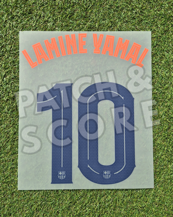 Lamine yamal 25-26 ucl third name set front Original Player Issue 2025-26 FC Barcelona Lamine Yamal Champions League Third Name Set | Stahls TPT